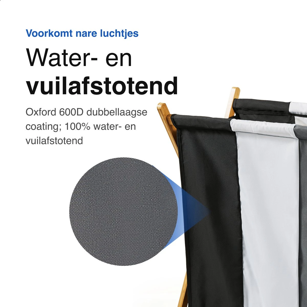 Vivid Green Wasmand Met 3 Vakken - Wassorteerder - Opvouwbaar - Wasmanden - Bamboe - 105L 8 Vivid Green Wasmand Met 3 Vakken - Wassorteerder - Opvouwbaar - Wasmanden - Bamboe - 105L - Afbeelding 6