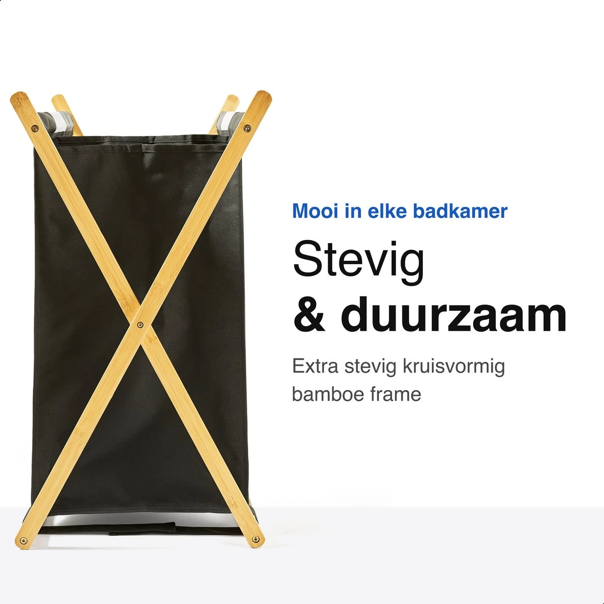 Vivid Green Wasmand Met 3 Vakken - Wassorteerder - Opvouwbaar - Wasmanden - Bamboe - 105L 9 Vivid Green Wasmand Met 3 Vakken - Wassorteerder - Opvouwbaar - Wasmanden - Bamboe - 105L - Afbeelding 7