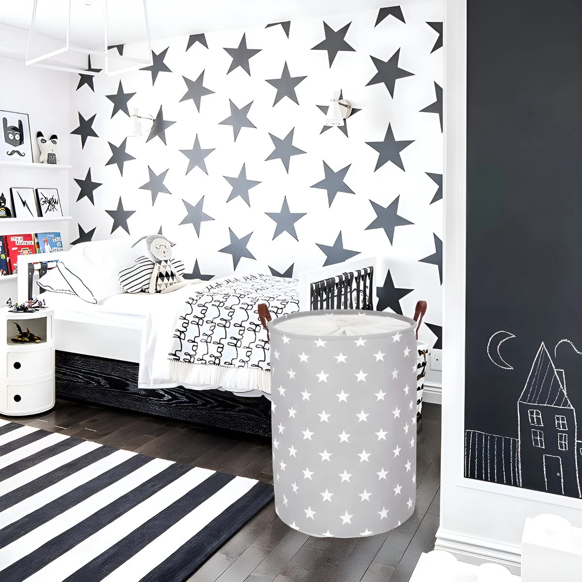 MAESON Wasmand Met Deksel - Opvouwbaar - Waterdicht - 72 L - Opbergmand Kinderkamer - Grijs 5 MAESON Wasmand Met Deksel - Opvouwbaar - Waterdicht - 72 L - Opbergmand Kinderkamer - Grijs - Afbeelding 3