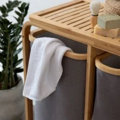 Lumaland Wasmand Van Bamboe - 1 XL Vak + 2 Compacte Vakken 49,5 X 33 X 71 Cm Beige -Huishoudelijke Artikelen Winkel 1200x1200 1613