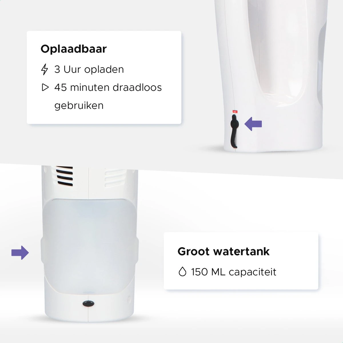 Motionflow Vacuüm Raamwisser - Elektrische Ruitenreiniger Met Inwasser - Oplaadbaar 4 Motionflow Vacuüm Raamwisser - Elektrische Ruitenreiniger Met Inwasser - Oplaadbaar - Afbeelding 2