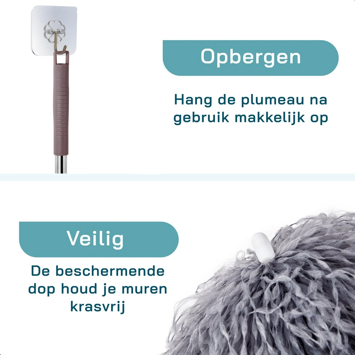 ForDig 7-Delige Plumeau Set - Duster Met Telescoopsteel Uitschuifbaar Tot 250 Cm - Inclusief Ragebol / Voegenborstel / Microvezel Doek / Chenille Borstel - Wasbaar - 360 Graden Draaibaar 8 ForDig 7-Delige Plumeau Set - Duster Met Telescoopsteel Uitschuifbaar Tot 250 Cm - Inclusief Ragebol / Voegenborstel / Microvezel Doek / Chenille Borstel - Wasbaar - 360 Graden Draaibaar - Afbeelding 6