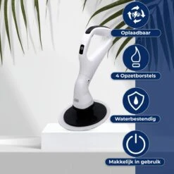 B-care Elektrische Schoonmaakborstel - 4 Opzetstukken - Wasborstel - Poetsmachine - Schrobborstel - Handborstel - Werkborstel - Schrobber - Boorborstel - Schoonmaakmiddelen - Reinigingsborstel -Huishoudelijke Artikelen Winkel 1200x1200 1904