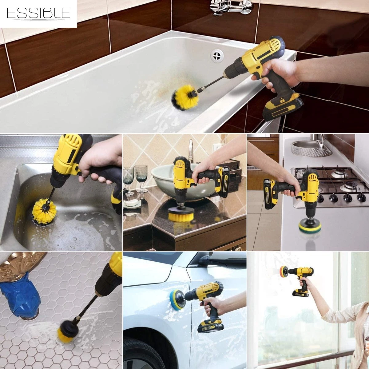 ESSIBLE Borstelboor - Set 20 Stuks - Schrobborstel - Polypropyleen - Borstel Boormachine - Schrobborstel - Schuurborstel - Automatische Reiniging - 20 Delige Borstelset Voor Boormachine 4 ESSIBLE Borstelboor - Set 20 Stuks - Schrobborstel - Polypropyleen - Borstel Boormachine - Schrobborstel - Schuurborstel - Automatische Reiniging - 20 Delige Borstelset Voor Boormachine - Afbeelding 2