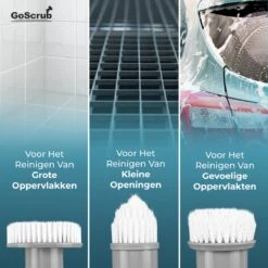 GoScrub® Elektrische Schoonmaakborstel – Elektrische Schrobber - Schrobborstel – Voor Badkamer Of Keuken – Schrobber Met Steel – Luiwagen – Polijstmachine - Poetsmachine Met 10 Opzetstukken -Huishoudelijke Artikelen Winkel 1200x1200 1962