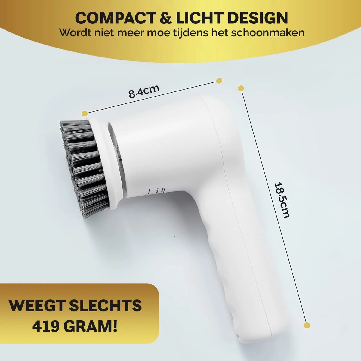 MostEssential Premium Elektrische Schoonmaakborstel 2023 Model – Elektrische Schrobber - Schrobborstel - Poetsmachine – Voor Badkamer Of Keuken - Inclusief 4 Borstelkoppen 9 MostEssential Premium Elektrische Schoonmaakborstel 2023 Model – Elektrische Schrobber - Schrobborstel - Poetsmachine – Voor Badkamer Of Keuken - Inclusief 4 Borstelkoppen - Afbeelding 7