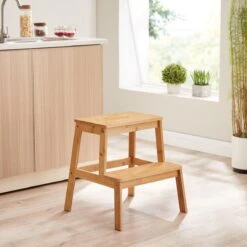 ACAZA Krukje In 2 Niveaus - Houten Opstapje - Bruin -Huishoudelijke Artikelen Winkel 1200x1200 2049