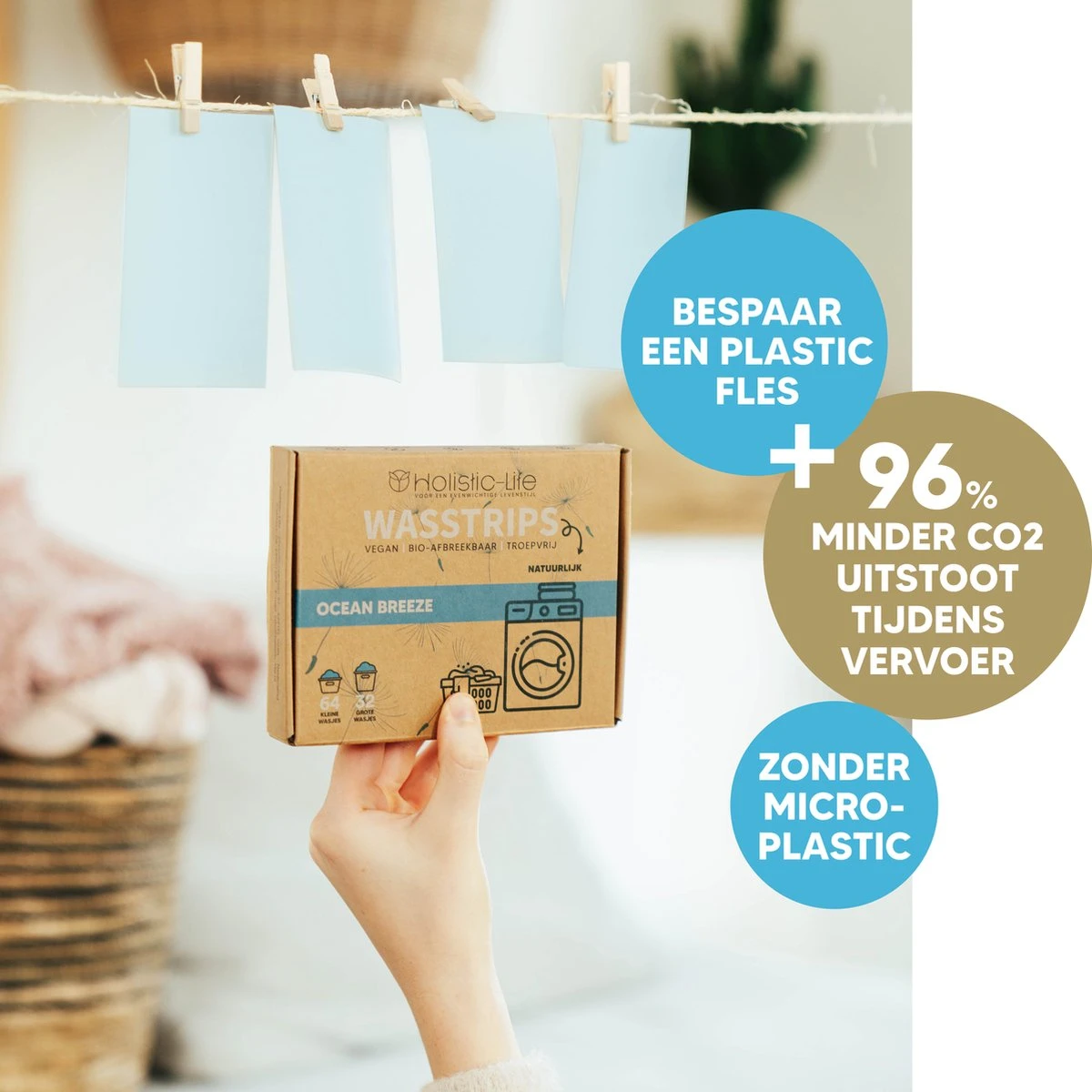 Wasmiddeldoekjes - Ocean Breeze Wasstrips 64 Wasbeurten – Wasmiddel Wasdoekjes - Natuurlijke Wasverzachter – Vegan – Zero Waste 8 Wasmiddeldoekjes - Ocean Breeze Wasstrips 64 Wasbeurten – Wasmiddel Wasdoekjes - Natuurlijke Wasverzachter – Vegan – Zero Waste - Afbeelding 6