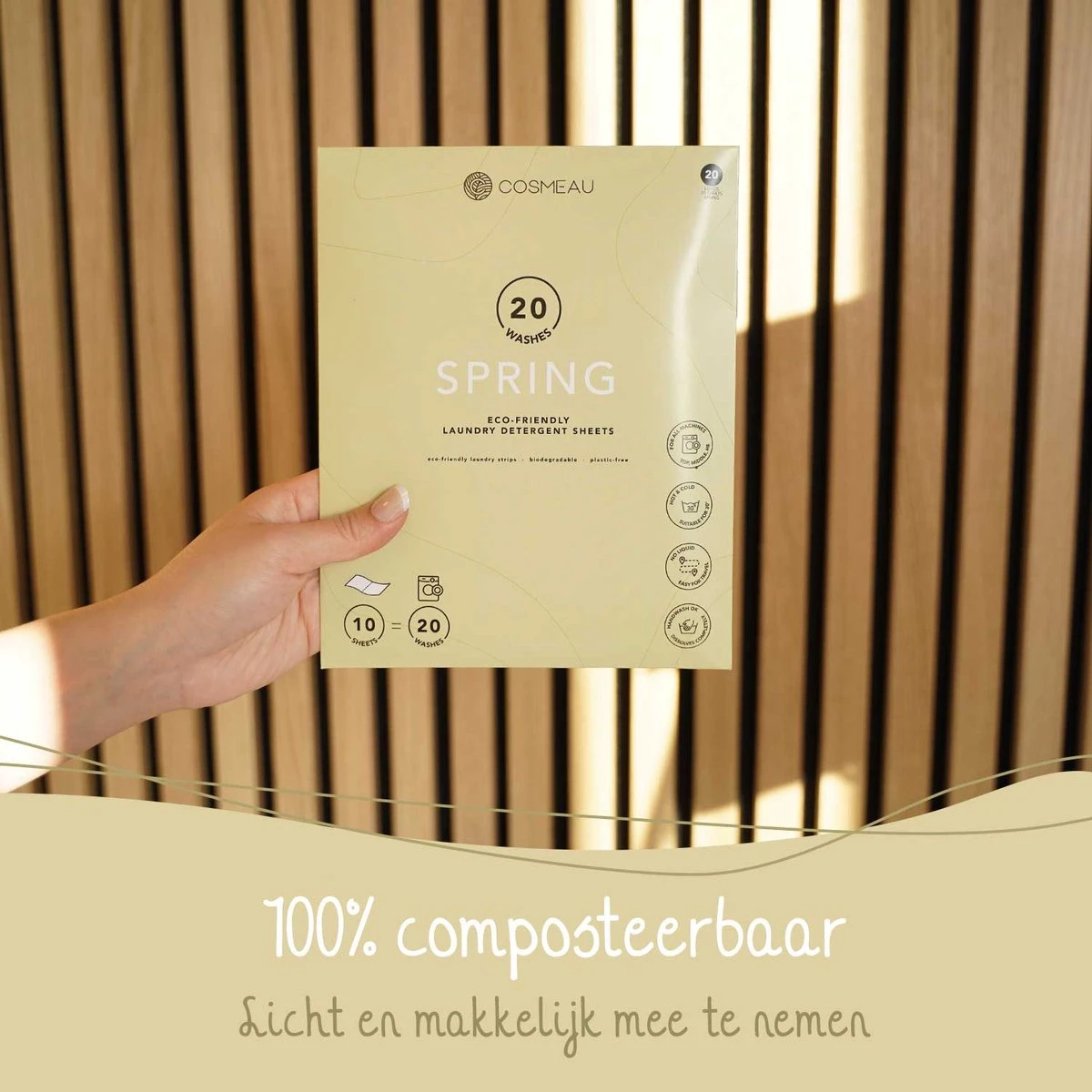 Cosmeau Wasmiddel Wasstrips 20 Wasbeurten Lentefris Wasvellen Wasdoekjes Detergent Sheets Wasdoekjes Proefpakket - Plasticvrij Biologisch Afbreekbaar 5 Cosmeau Wasmiddel Wasstrips 20 Wasbeurten Lentefris Wasvellen Wasdoekjes Detergent Sheets Wasdoekjes Proefpakket - Plasticvrij Biologisch Afbreekbaar - Afbeelding 3