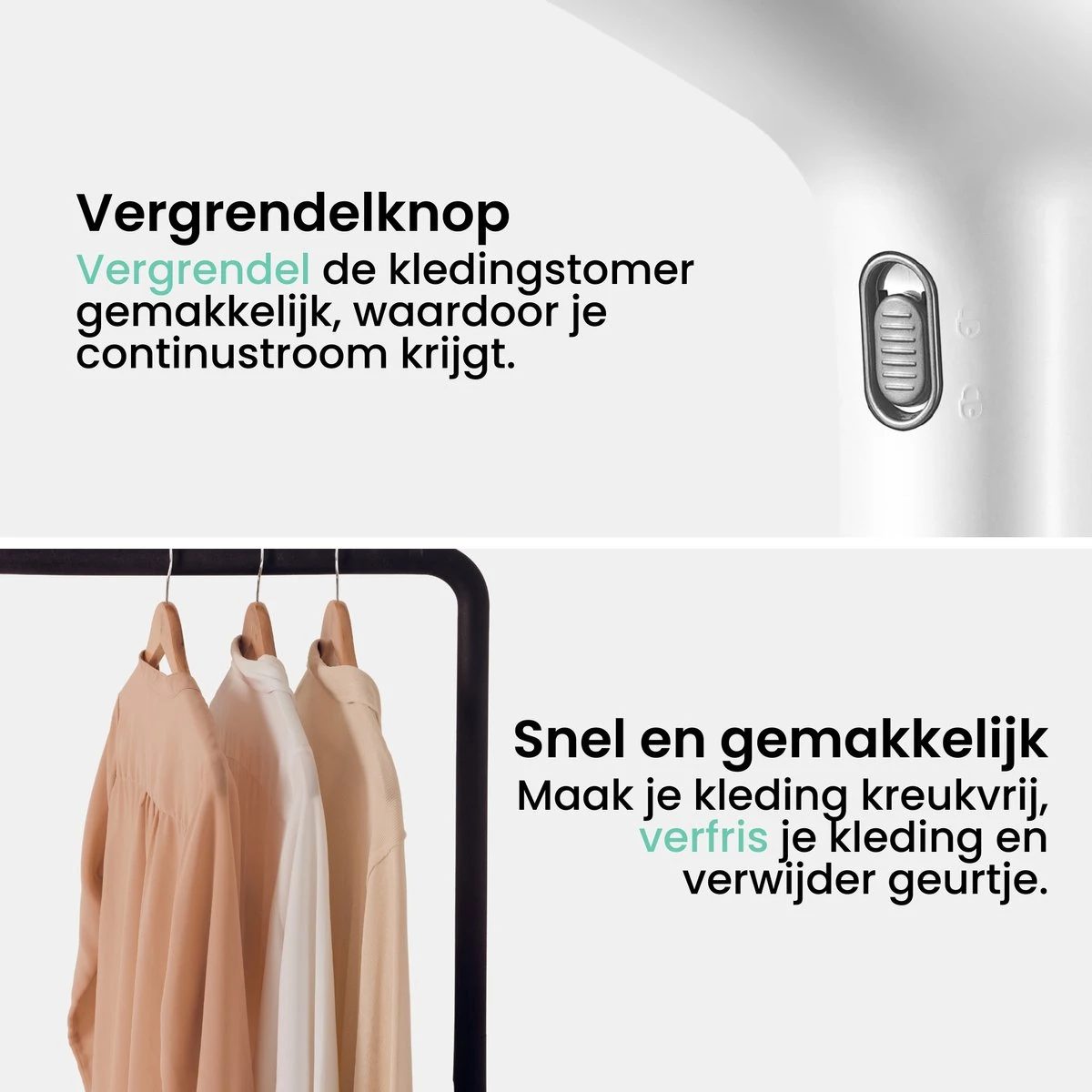 Vonia Kledingstomer - Handstomer - Stoomreiniger Kleding - Stoomapparaat Kleding – 350ML - Wit 5 Vonia Kledingstomer - Handstomer - Stoomreiniger Kleding - Stoomapparaat Kleding – 350ML - Wit - Afbeelding 3