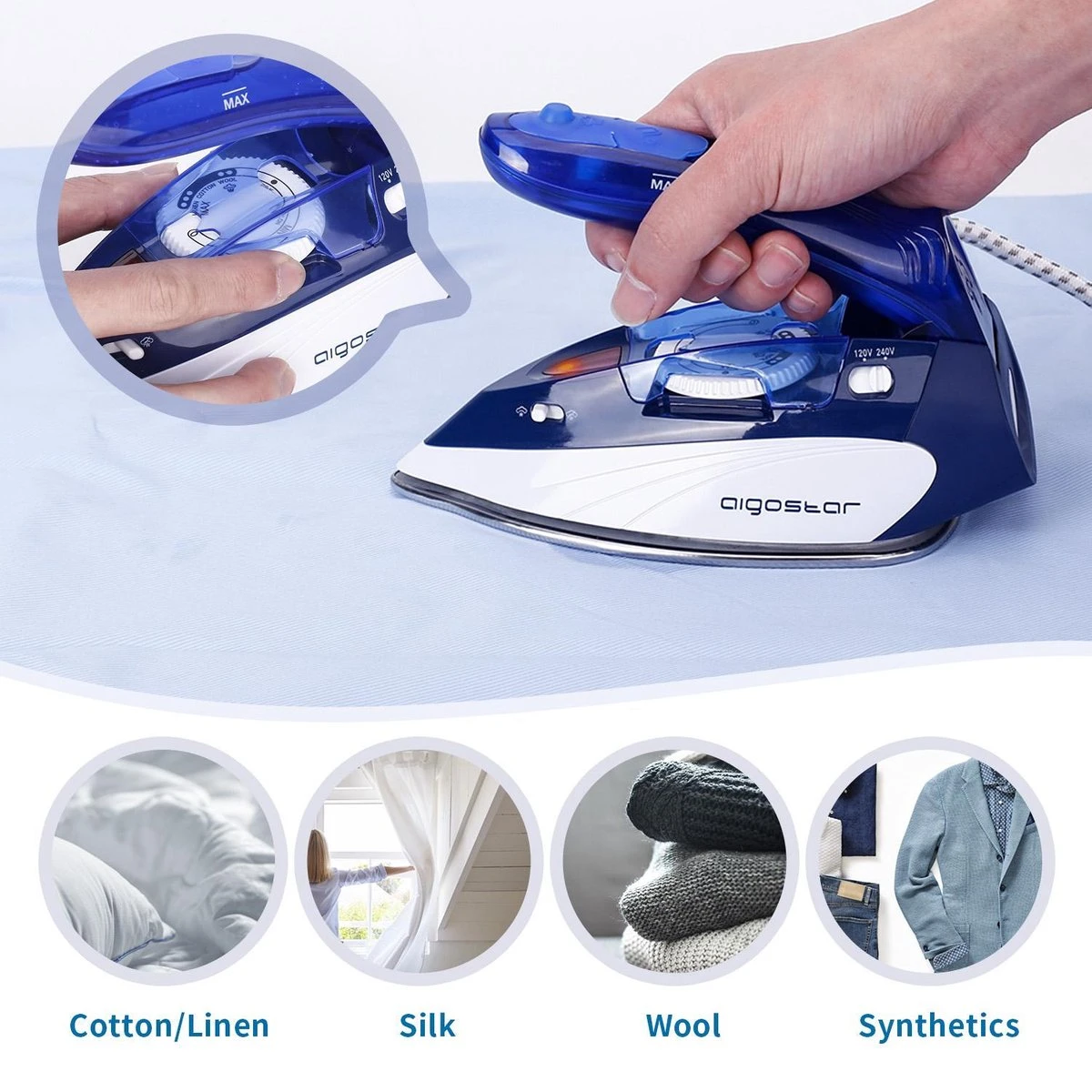 Aigostar Lucas 31PYF - Stoomstrijkijzer Travel/Reisstrijkijzer - 1100W - Paars/Wit 7 Aigostar Lucas 31PYF - Stoomstrijkijzer Travel/Reisstrijkijzer - 1100W - Paars/Wit - Afbeelding 5