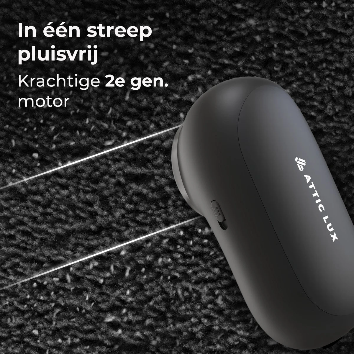 Attic Lux 2-in-1 Pluizenverwijderaar – Kledingborstel – Ontpluizer – Ontpiller – Draadloos – Elektrisch – Kleding/Meubels/Beddengoed - Zwart 9 Attic Lux 2-in-1 Pluizenverwijderaar – Kledingborstel – Ontpluizer – Ontpiller – Draadloos – Elektrisch – Kleding/Meubels/Beddengoed - Zwart - Afbeelding 7