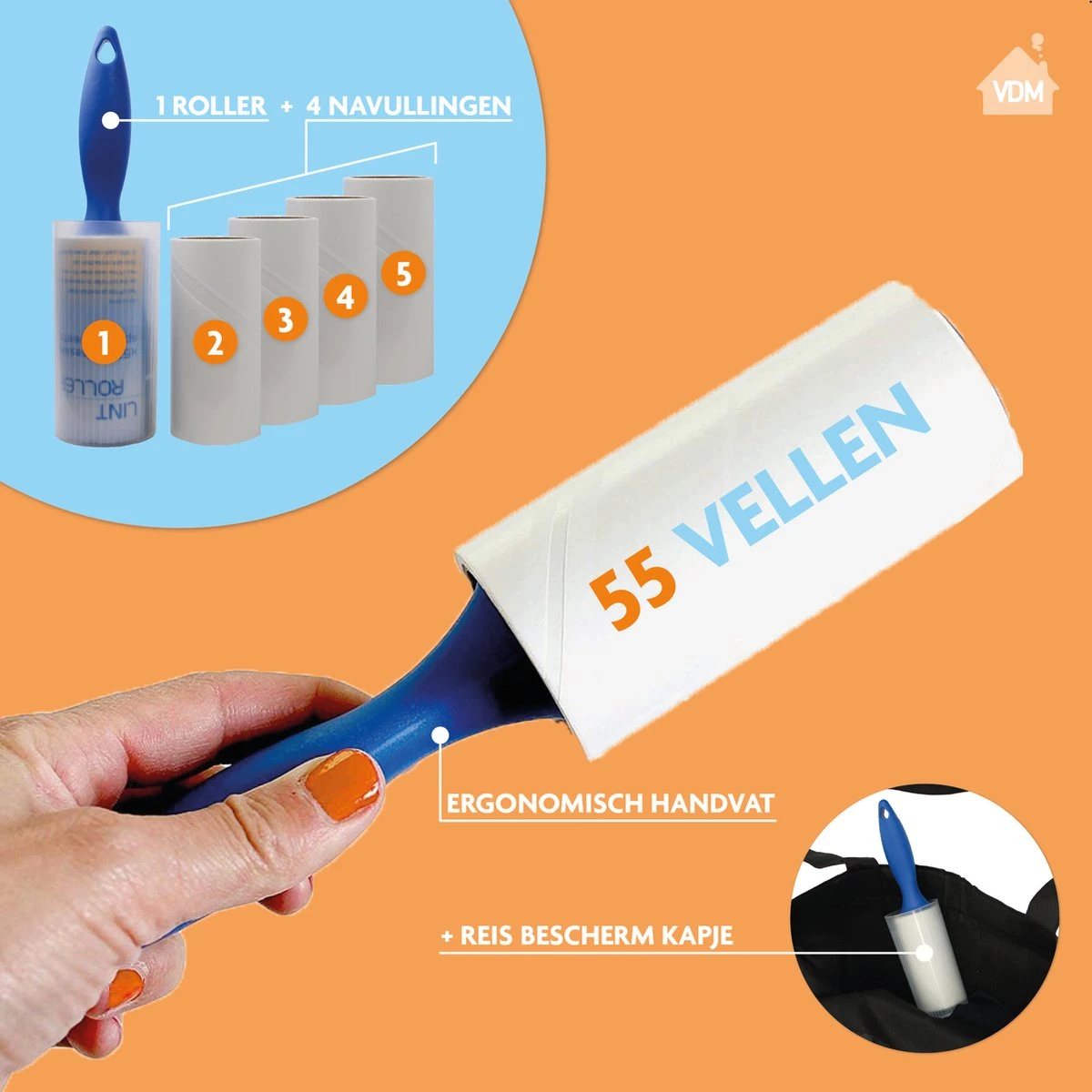 LaundrySpecialist Kledingroller - Incl. 4 Navullingen - Pluizenroller Met Ergonomische Handgreep 7 LaundrySpecialist Kledingroller - Incl. 4 Navullingen - Pluizenroller Met Ergonomische Handgreep - Afbeelding 5