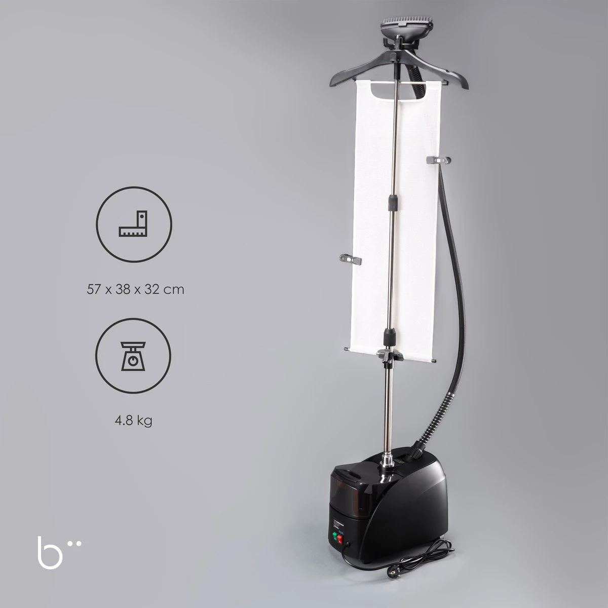 Biione - Kledingstomer - 2000W - Mat Zwart - Stomer Kleding - Steamer 4 Biione - Kledingstomer - 2000W - Mat Zwart - Stomer Kleding - Steamer - Afbeelding 2