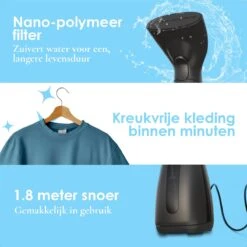 Luxe Kledingstomer - Handstomer - Handstoomreiniger - Stoomstrijkijzer - Stomer Kleding - Voor Op Reis - Zwart -Huishoudelijke Artikelen Winkel 1200x1200 2401