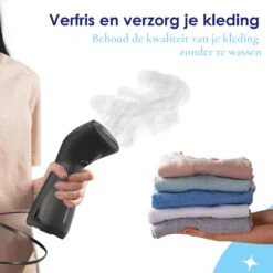 Luxe Kledingstomer - Handstomer - Handstoomreiniger - Stoomstrijkijzer - Stomer Kleding - Voor Op Reis - Zwart -Huishoudelijke Artikelen Winkel 1200x1200 2407