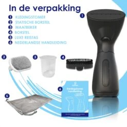 Luxe Kledingstomer - Handstomer - Handstoomreiniger - Stoomstrijkijzer - Stomer Kleding - Voor Op Reis - Zwart -Huishoudelijke Artikelen Winkel 1200x1200 2411