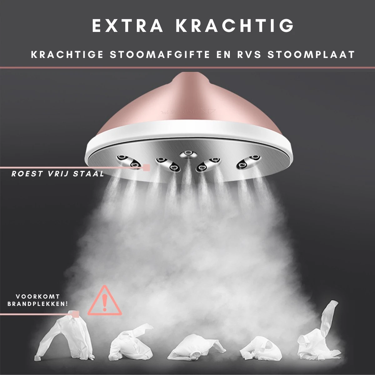 Niceey Kledingstomer - Incl. Strijkplank - Met 6 Standen - Krachtig Stomen - Steamer - 1800Watt - 2,5L Watercapaciteit - Wit/Roze 7 Niceey Kledingstomer - Incl. Strijkplank - Met 6 Standen - Krachtig Stomen - Steamer - 1800Watt - 2,5L Watercapaciteit - Wit/Roze - Afbeelding 5