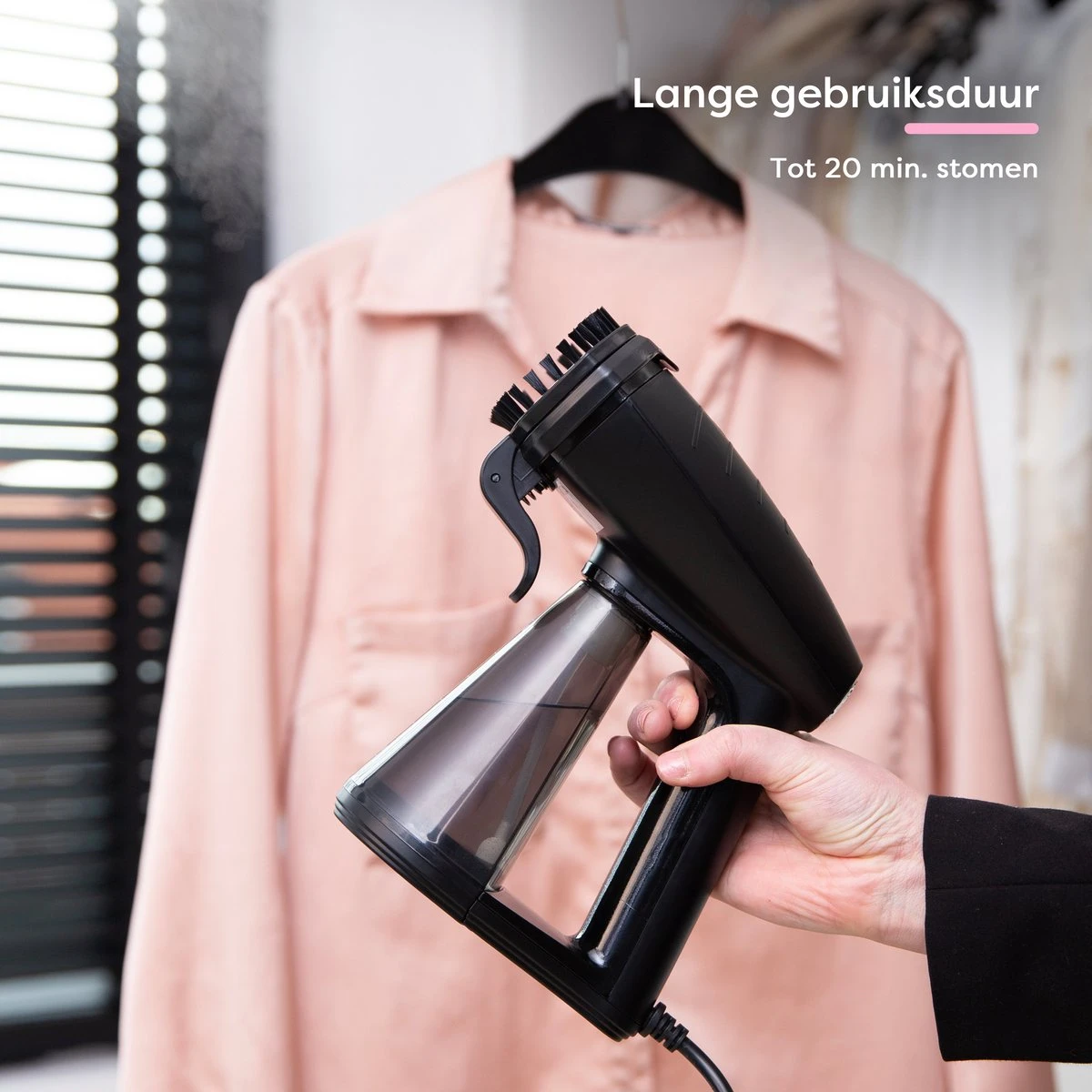 Fineza Kledingstomer – Handstomer – Stoomreiniger – Stoomapparaat Kleding - Stomer Kleding – Incl. Opzetborstel - Zwart 6 Fineza Kledingstomer – Handstomer – Stoomreiniger – Stoomapparaat Kleding - Stomer Kleding – Incl. Opzetborstel - Zwart - Afbeelding 4