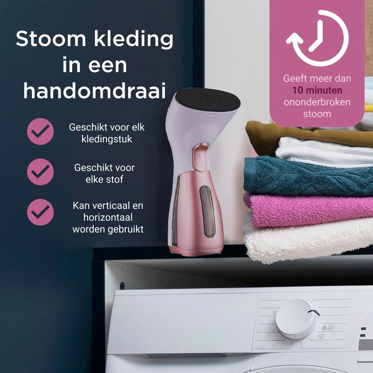 Luxe Kledingstomer - Handstomer - Handstoomreiniger - Stoomstrijkijzer - Stomer Kleding - Voor Op Reis - Roze 6 Luxe Kledingstomer - Handstomer - Handstoomreiniger - Stoomstrijkijzer - Stomer Kleding - Voor Op Reis - Roze - Afbeelding 4