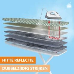 Laundryspecialist 6 Laagse AIRPRO Strijkplankhoes - 50% Sneller Strijken - Geen Water Meer Onder Je Strijkplank - Maat L/XL Voor Een Breedte Van 39 Tot 53 Cm En Een Lengte Van 120 Tot 141 Cm -Huishoudelijke Artikelen Winkel 1200x1200 2486