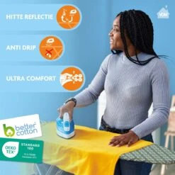 Laundryspecialist 6 Laagse AIRPRO Strijkplankhoes - 50% Sneller Strijken - Geen Water Meer Onder Je Strijkplank - Maat L/XL Voor Een Breedte Van 39 Tot 53 Cm En Een Lengte Van 120 Tot 141 Cm -Huishoudelijke Artikelen Winkel 1200x1200 2487