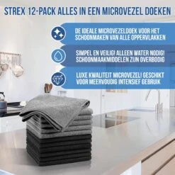 Strex Microvezeldoekjes - 12 Stuks 30 X 30 Cm - Wasbaar - Schoonmaakdoekjes - Schoonmaak / Auto -Huishoudelijke Artikelen Winkel 1200x1200 2537