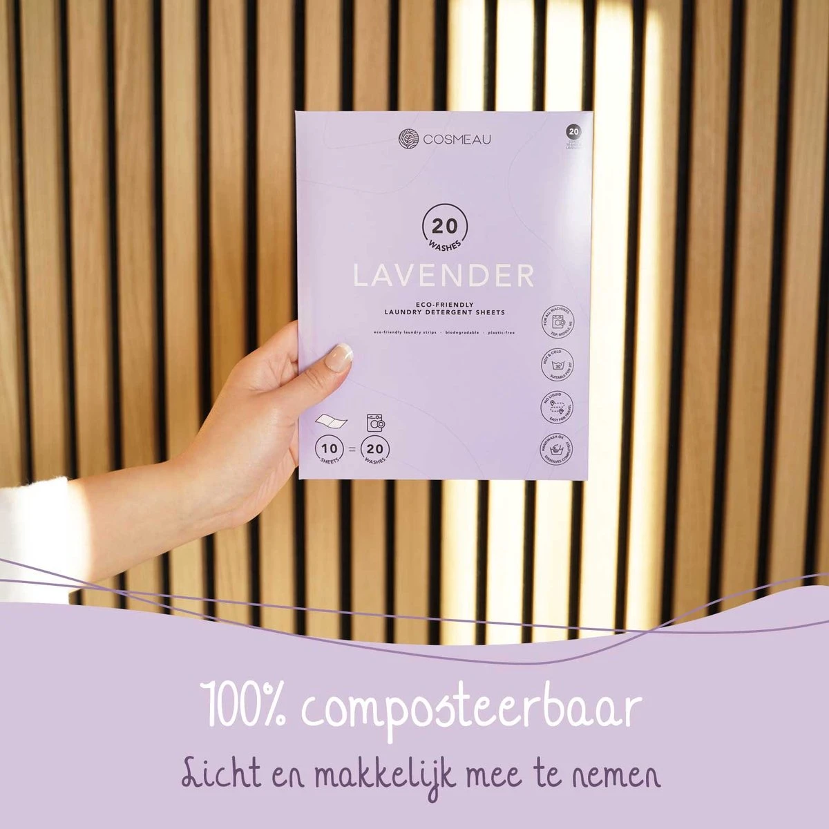 Cosmeau Wasstrips 20 Wasbeurten Lavendel Wasmiddel Wasvellen Wasdoekjes Detergent Sheets Eco Laundry Strips Proefpakket - Plasticvrij Biologisch 14 Cosmeau Wasstrips 20 Wasbeurten Lavendel Wasmiddel Wasvellen Wasdoekjes Detergent Sheets Eco Laundry Strips Proefpakket - Plasticvrij Biologisch - Afbeelding 12