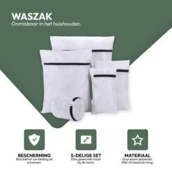 Merkloos Waszakken | Set Van 5 Waszakjes Met Rits - Waszak - Wasnet - Kledingzakjes - BH Was Zakjes - Laundry Bag Set Voor Ondergoed - Kleding - Delicaat Wasgoed - Wasmachine Zakjes - Wasgoed -Huishoudelijke Artikelen Winkel 1200x1200 569
