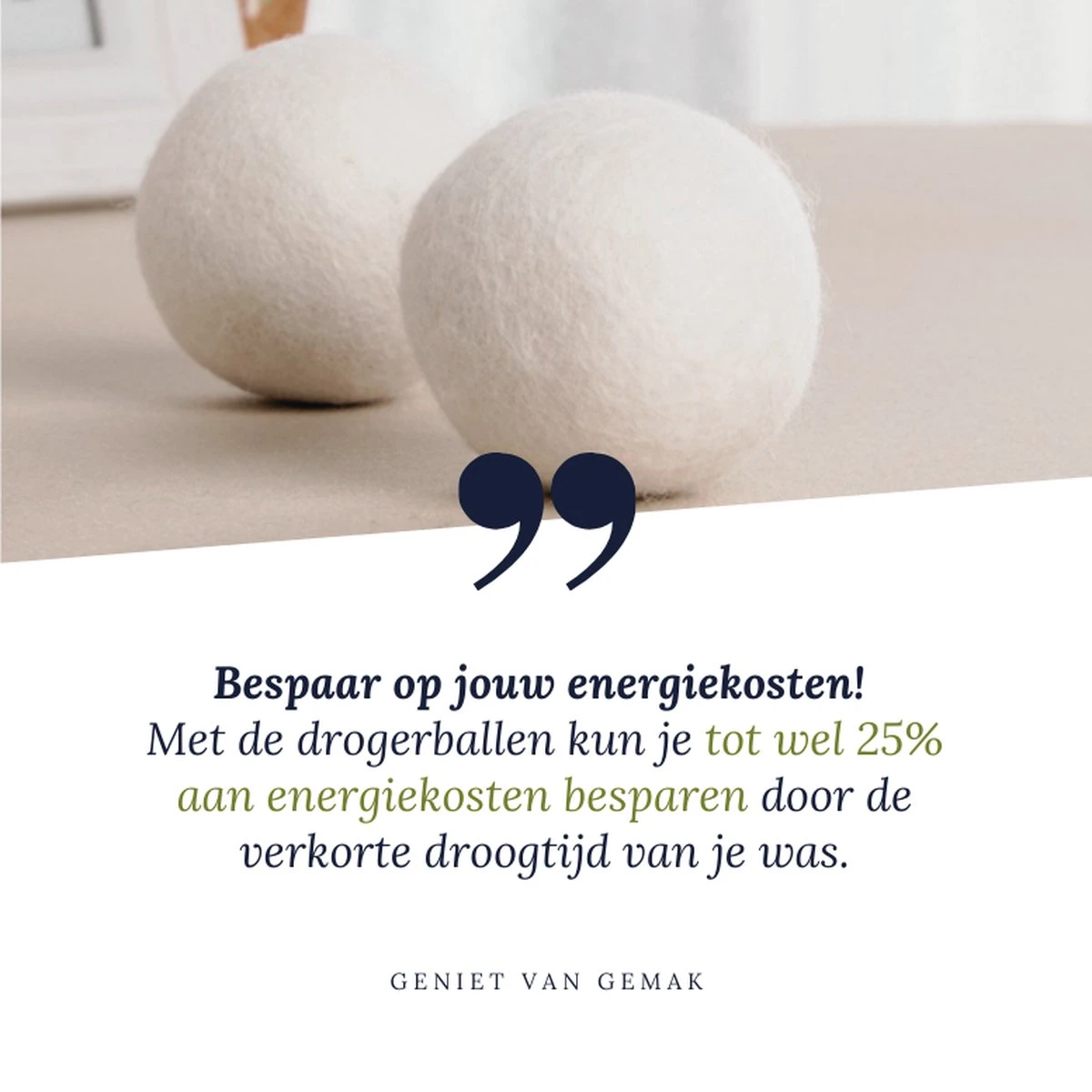 Geniet Van Gemak® | Herbruikbare Wollen Drogerballen | Wasbollen | Schaapswol | Duurzame En Energiebesparende Wasballen | 6 XL Drogerballen 5 Geniet Van Gemak® | Herbruikbare Wollen Drogerballen | Wasbollen | Schaapswol | Duurzame En Energiebesparende Wasballen | 6 XL Drogerballen - Afbeelding 3
