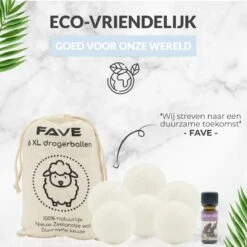 FAVE Drogerballen XL - 6 Stuks - Inclusief 2x Lavendelolie & Opbergzakje - Wasbol - Wasballen - Doseerbol - Droogballen - Duurzaam 17 FAVE Drogerballen XL - 6 Stuks - Inclusief 2x Lavendelolie & Opbergzakje - Wasbol - Wasballen - Doseerbol - Droogballen - Duurzaam -Huishoudelijke Artikelen Winkel 1200x1200 687