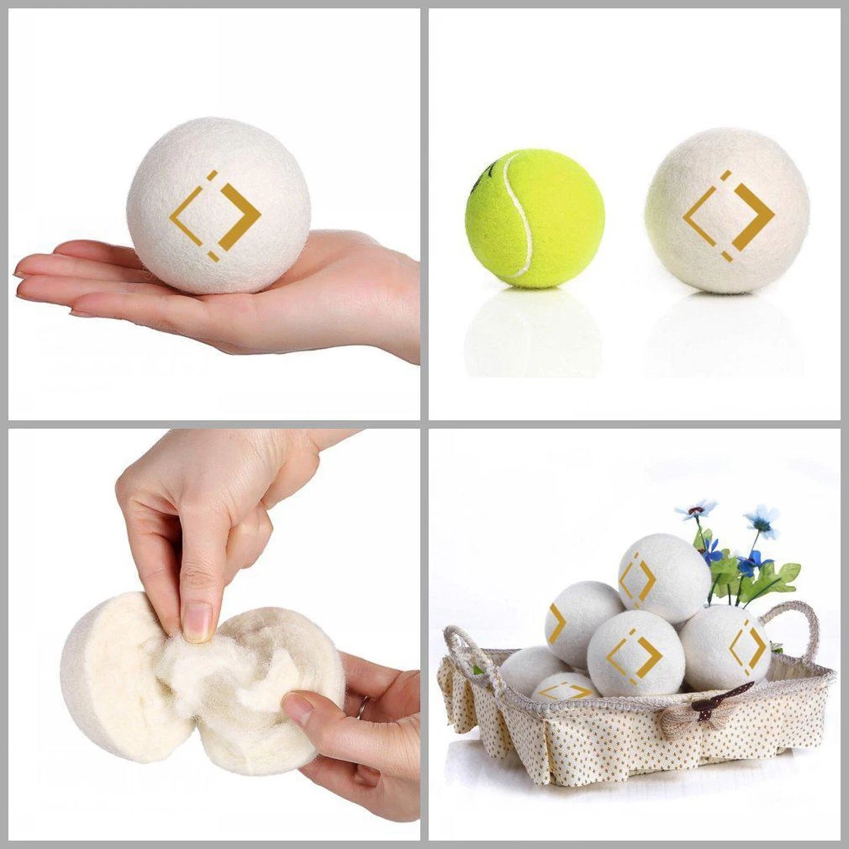 LuxerLiving Wasbol Set Van 6 - Droogt Tot 30% Sneller - Wasverzachter - Droger Ballen - Dryer Balls - Ecologisch - 100% Wol 8 LuxerLiving Wasbol Set Van 6 - Droogt Tot 30% Sneller - Wasverzachter - Droger Ballen - Dryer Balls - Ecologisch - 100% Wol - Afbeelding 6