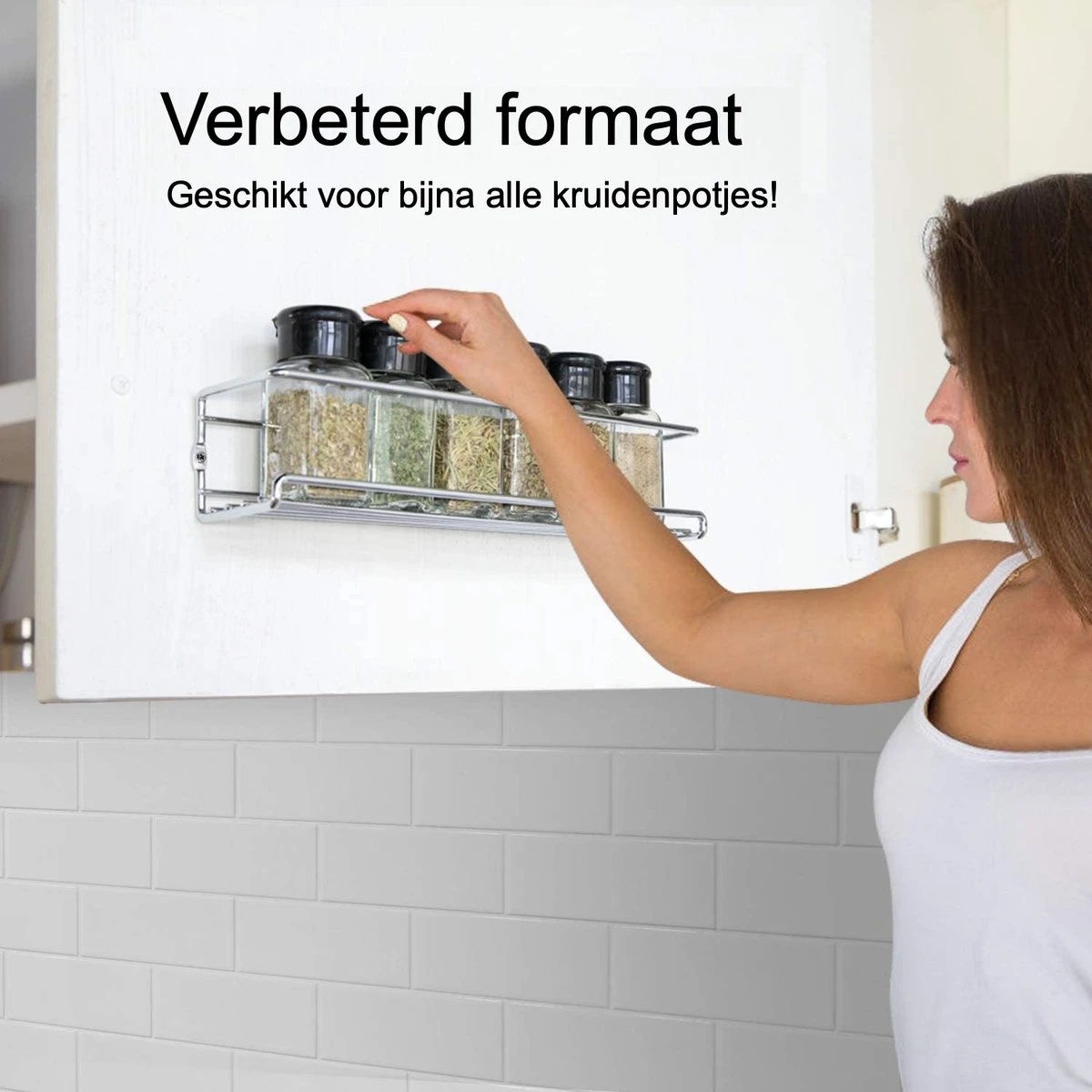 Kruidenrek Ophangbaar Kruidenpotjes Wandrek Organizer Keuken Accessoires - Geschikt Voor Bijna Alle Kruidenpotjes 7 Kruidenrek Ophangbaar Kruidenpotjes Wandrek Organizer Keuken Accessoires - Geschikt Voor Bijna Alle Kruidenpotjes - Afbeelding 5