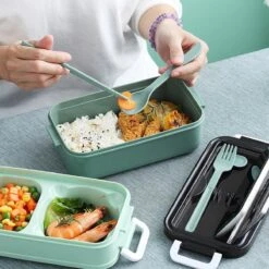 Lunchbox - Meal Prep Bakjes - Lunch Box Met Deksel - Meal Prep – Bento Box - Lunchtrommel Met Bestek Blauw -Huishoudelijke Artikelen Winkel 1200x1200 745