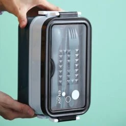 Lunchbox - Meal Prep Bakjes - Lunch Box Met Deksel - Meal Prep – Bento Box - Lunchtrommel Met Bestek Blauw -Huishoudelijke Artikelen Winkel 1200x1200 751