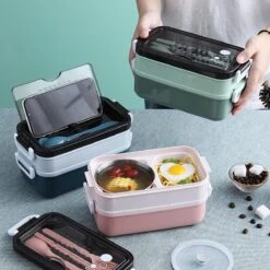Lunchbox - Meal Prep Bakjes - Lunch Box Met Deksel - Meal Prep – Bento Box - Lunchtrommel Met Bestek Blauw -Huishoudelijke Artikelen Winkel 1200x1200 756