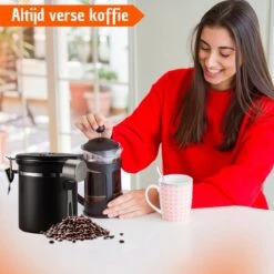 Koffie Bewaarbus Luchtdicht Met CO2 Uitlaat - Koffieblik Bewaarblik Voor 500 Gr Koffiebonen - Zwart - 1.2L 13 Koffie Bewaarbus Luchtdicht Met CO2 Uitlaat - Koffieblik Bewaarblik Voor 500 Gr Koffiebonen - Zwart - 1.2L -Huishoudelijke Artikelen Winkel 1200x1200 763