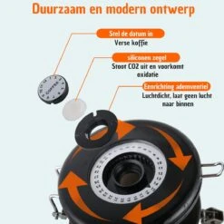 Koffie Bewaarbus Luchtdicht Met CO2 Uitlaat - Koffieblik Bewaarblik Voor 500 Gr Koffiebonen - Zwart - 1.2L 16 Koffie Bewaarbus Luchtdicht Met CO2 Uitlaat - Koffieblik Bewaarblik Voor 500 Gr Koffiebonen - Zwart - 1.2L -Huishoudelijke Artikelen Winkel 1200x1200 765