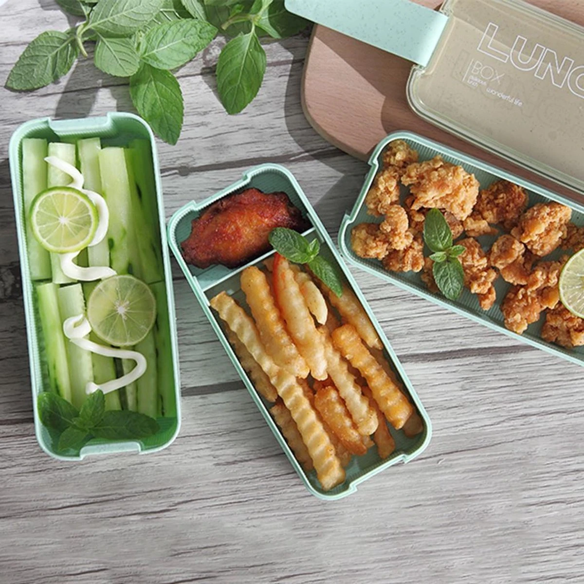 Lunchbox - Meal Prep Bakjes - Lunch Box Met Deksel - Meal Prep – Bento Box - Lunchtrommel Met Bestek Beige 6 Lunchbox - Meal Prep Bakjes - Lunch Box Met Deksel - Meal Prep – Bento Box - Lunchtrommel Met Bestek Beige - Afbeelding 4