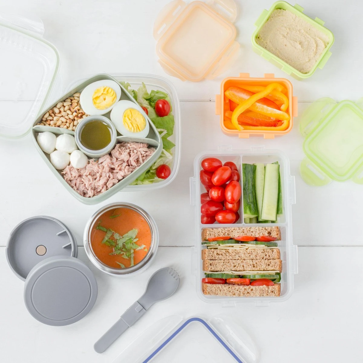 Lock&Lock Saladebox - Salade Lunchbox To Go - Salade To Go - 950 Ml - Lekvrij - Met Verdeelvakjes - Groen 6 Lock&Lock Saladebox - Salade Lunchbox To Go - Salade To Go - 950 Ml - Lekvrij - Met Verdeelvakjes - Groen - Afbeelding 4