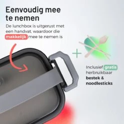 Triple J® Lunchbox - Broodtrommel - Lucht- & Lekvrij - Incl. Bestek - Magnetron & Vaatwasser Bestendig -Huishoudelijke Artikelen Winkel 1200x1200 834