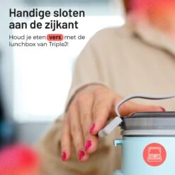 Triple J® Lunchbox - Broodtrommel - Lucht- & Lekvrij - Incl. Bestek - Magnetron & Vaatwasser Bestendig -Huishoudelijke Artikelen Winkel 1200x1200 838