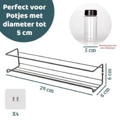 Mmoods Kruidenrek Ophangbaar Zonder Boren - 2 Laags Voor 16 Kruidenpotjes - Speciaal Voor Muur, Wandkast, Kastdeur - Hangende Kruidenorganizer Keuken - Keukenaccessoires -Huishoudelijke Artikelen Winkel 1200x1200 868