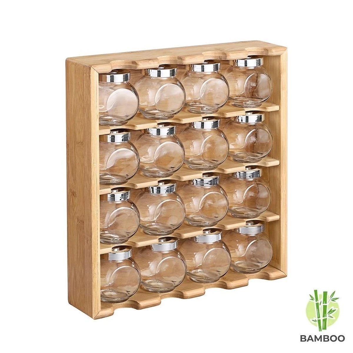 Merkloos Decopatent® Kruidenrekje Ophangbaar - Kruidenrek Inclusief 16 Kruidenpotjes - Bamboe Hout - 4 Laags 10 Merkloos Decopatent® Kruidenrekje Ophangbaar - Kruidenrek Inclusief 16 Kruidenpotjes - Bamboe Hout - 4 Laags - Afbeelding 8