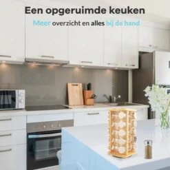 LuZana® Draaibaar Kruidenrek Staand Met Potjes - Bamboe- 20 Kruidenpotjes Met Strooideksel – Incl. Labels, Krijtstift En Trechter -Huishoudelijke Artikelen Winkel 1200x1200 903