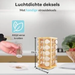 LuZana® Draaibaar Kruidenrek Staand Met Potjes - Bamboe- 20 Kruidenpotjes Met Strooideksel – Incl. Labels, Krijtstift En Trechter -Huishoudelijke Artikelen Winkel 1200x1200 904