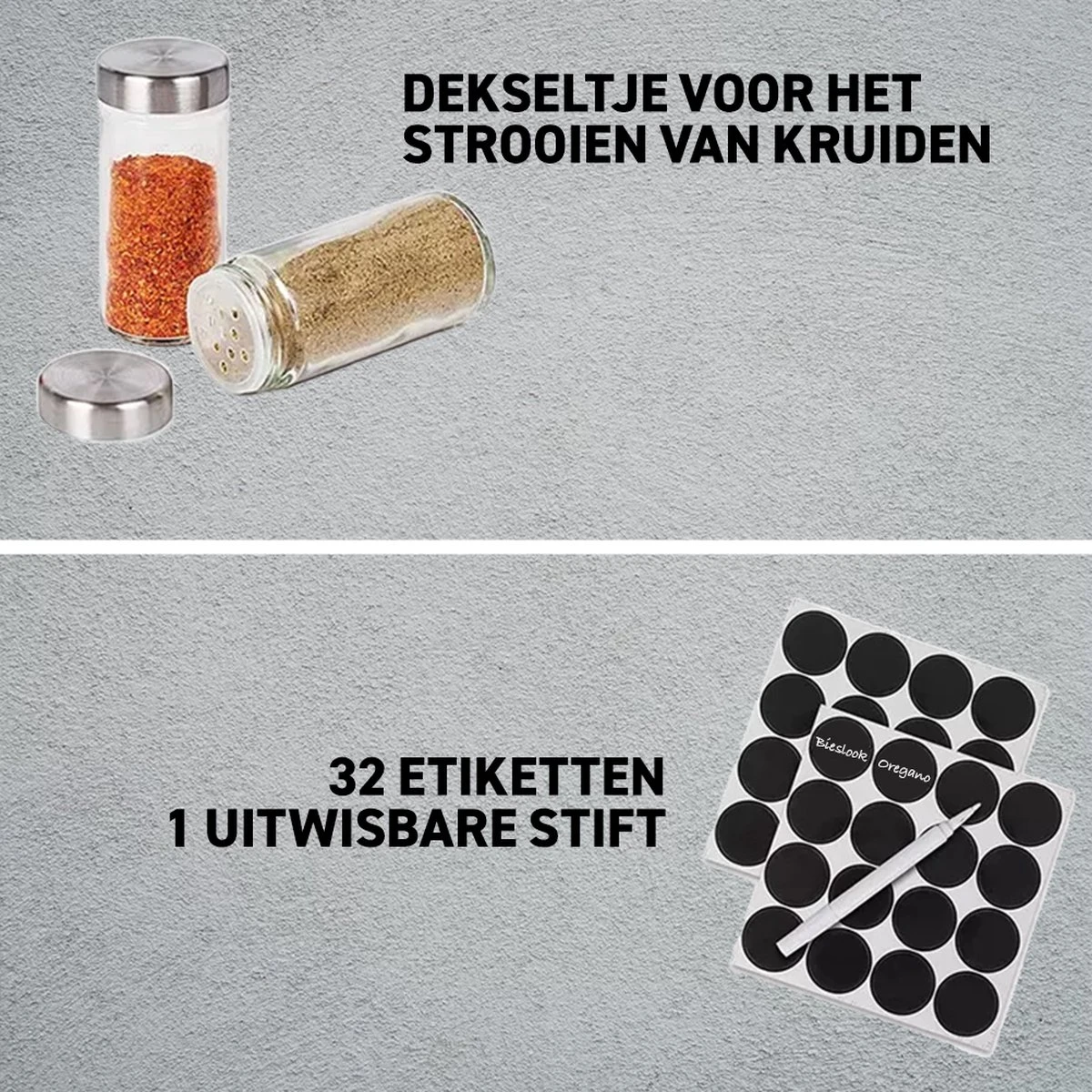 Merkloos Draaibaar Kruidenrek Met 20 Kruidenpotjes - Kruidenrek Staand - Aanrecht Organiser - Glazen Potjes Met Deksel - Inclusief 32 Etiketten En 1 Uitwisbare Stift - Ronde Afwerking - Zwart 8 Merkloos Draaibaar Kruidenrek Met 20 Kruidenpotjes - Kruidenrek Staand - Aanrecht Organiser - Glazen Potjes Met Deksel - Inclusief 32 Etiketten En 1 Uitwisbare Stift - Ronde Afwerking - Zwart - Afbeelding 6