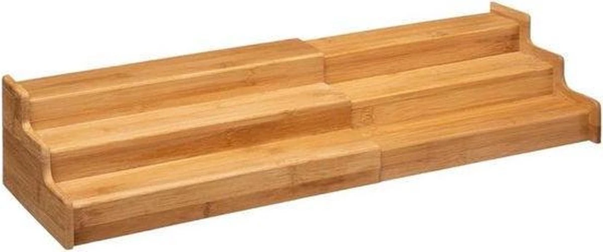 Merkloos Decopatent® Kruidenrekje Uitschuifbaar - Staand 3 Laags Kruidenrek Voor 36 Kruidenpotjes - Specerijen Rek - Bamboe Hout 4 Merkloos Decopatent® Kruidenrekje Uitschuifbaar - Staand 3 Laags Kruidenrek Voor 36 Kruidenpotjes - Specerijen Rek - Bamboe Hout - Afbeelding 2