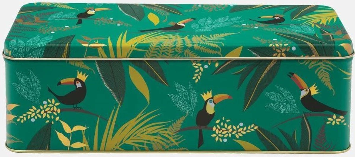 Bewaarblik Toekan - Groen - Rechthoek - Blik - 24 X 10 X 7,8 Cm - Sara Miller London 3 Bewaarblik Toekan - Groen - Rechthoek - Blik - 24 X 10 X 7,8 Cm - Sara Miller London