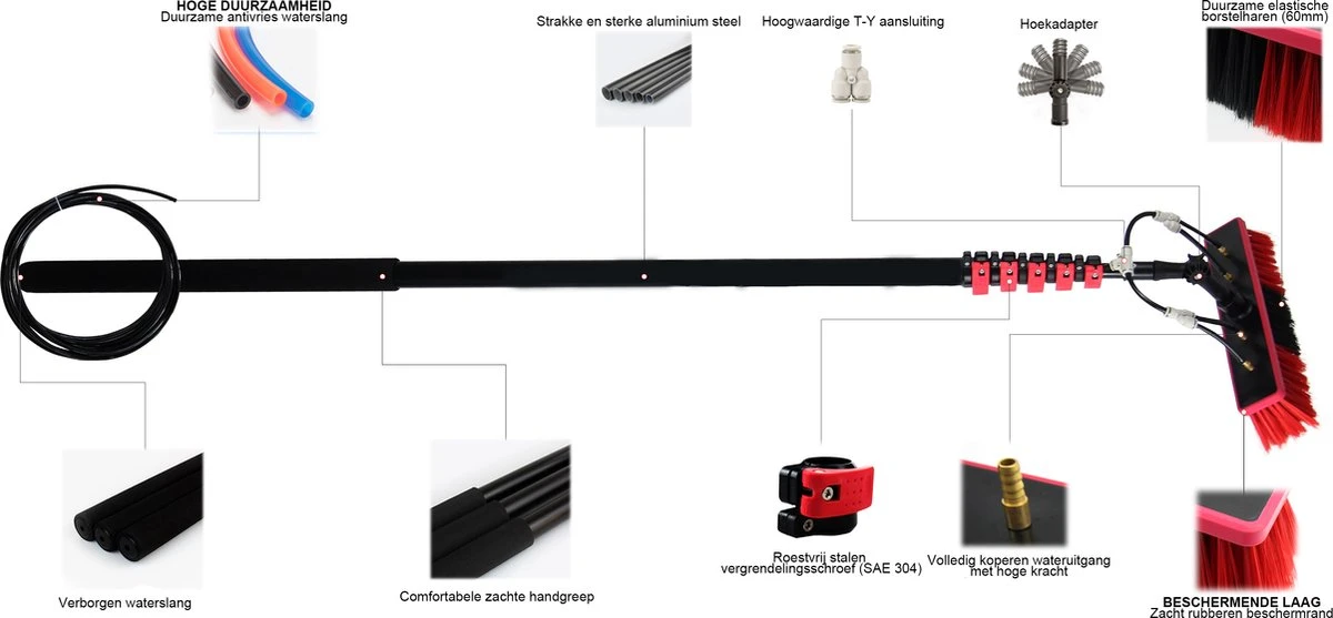 Kibani Telescoop Borstel 9m - Telescoopsteel Ramenwassen - Telescoopsteel Met Borstel - Telescoopsteel - Telescoopsteel Met Waterdoorvoer - Ramenwassen - Raamwisser Met Telescoopsteel - Raamwisser - Telescoopstelen 14 Kibani Telescoop Borstel 9m - Telescoopsteel Ramenwassen - Telescoopsteel Met Borstel - Telescoopsteel - Telescoopsteel Met Waterdoorvoer - Ramenwassen - Raamwisser Met Telescoopsteel - Raamwisser - Telescoopstelen - Afbeelding 12